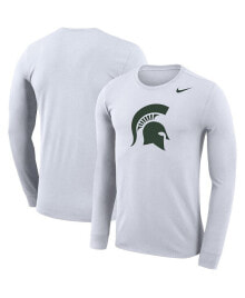 Nike men's White Michigan State Spartans School Logo Legend Performance Long Sleeve T-shirt