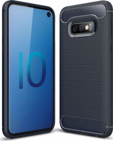 Hurtel Carbon Case elastyczne etui pokrowiec Samsung Galaxy S10e niebieski uniwersalny