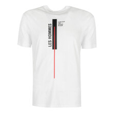 Мужские футболки Мужская футболка повседневная белая с принтом Les Hommes T-shirt "Vertical Line"