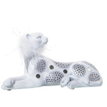 Decorative Figure Alexandra House Living White Acrylic Plastic Melamin Leopard 23 x 9 x 12 cm