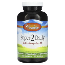 Super 2 Daily, Multi + Omega-3s + D3, 180 Soft Gels