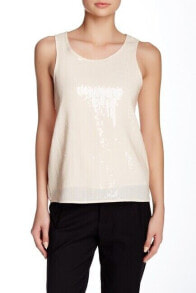 Купить женские футболки и топы Ro & de: Ro & De 125847 Womens Crew Neck Sequin Sleeveless Nude Tank Top Size X-Small