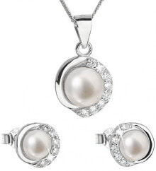 Женские комплекты бижутерии luxurious silver service with natural pearls Pavon 29022.1