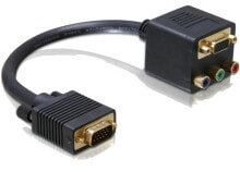 Компьютерные разъемы и переходники DeLOCK Adapter VGA male to VGA + 3x Cinch female VGA; YPbPr Черный 65059