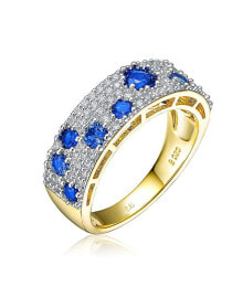 Купить кольца и перстни Rachel Glauber: RA 14K Gold Plated Two Tone Blue Cubic Zirconia Cocktails Ring