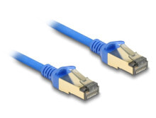 RJ45 Netzwerkkabel Cat.8.1 F/FTP Slim 0.3 m blau