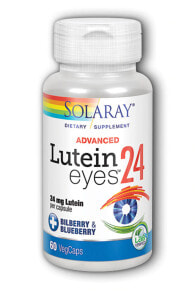 Лютеин, зеаксантин Solaray Lutein Eyes Advanced --Пищевая добавка лютеин  для  улучшения зрения 24 мг- 60 растительных капсул