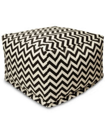 Majestic Home Goods chevron Ottoman Square Pouf with Removable Cover 27