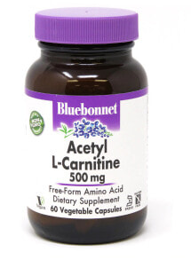 Аминокислоты Bluebonnet Nutrition Acetyl L-Carnitine  Ацетил-L-карнитин 500 мг 60 вегетарианских капсулы