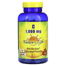 Nature's Life, Витамин C с био-розой, 1000 мг, 250 вегетарианских капсул