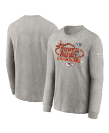 Nike big Boys Gray Kansas City Chiefs Super Bowl LVIII Champions Locker Room Trophy Collection Long Sleeve T-shirt