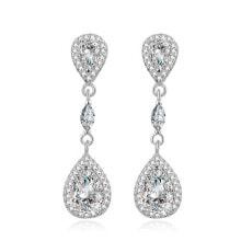 Ювелирные серьги Beautiful silver earrings with zircons AGUP864L