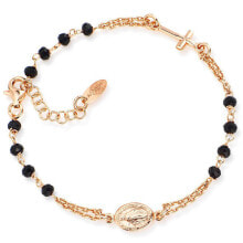 Женские ювелирные браслеты серебряный браслет с покрытием из розового золота с кристаллами Rosary BRORN3