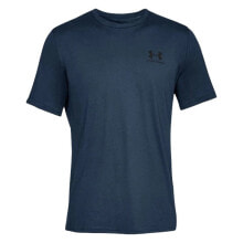 Мужские спортивные футболки мужская футболка спортивная синяя однотонная для бега Under Armour Sportstyle Left Chest