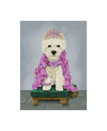 Trademark Global fab Funky West Highland Terrier with Tiara Canvas Art - 19.5