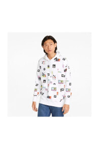 Brand Love Aop Hoodie Tr Erkek Beyaz Günlük Sweatshirt - 534428-02