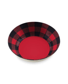 TarHong vintage Lodge Buffalo Check Serve Bowl, 11.9