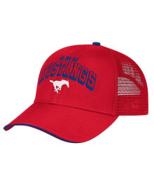 Купить мужские головные уборы Colosseum: Men's Red SMU Mustangs Wyatt Primary Team Trucker Adjustable Hat