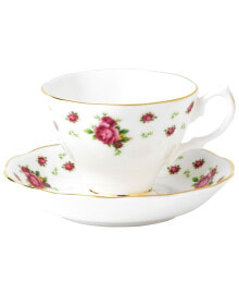 Dinnerware, Old Country Roses White Vintage Cup and Saucer