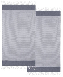 Linum Home textiles Elegant Thin Stripe Pestemal Pack of 2 100% Turkish Aegean Cotton Beach Towel