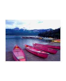 Trademark Global monte Nagler Four Pink Boats Canadian Rockies Canvas Art - 37