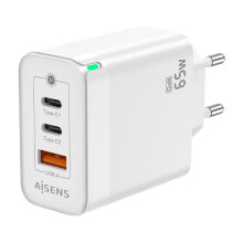 AISENS ASCH-65W3P007-W зарядное устройство для мобильных устройств Универсальная Белый Кабель переменного тока Быстрая зарядка Для помещений
