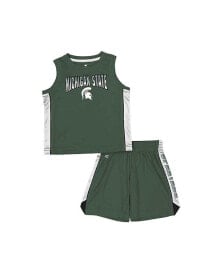 Купить детские комплекты и форма для мальчиков Colosseum: Toddler Green Michigan State Spartans Vecna Tank Top Shorts Set