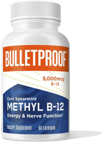 Витамины группы В Bulletproof Methyl B-12 Cool Spearmint Метил B-12 для поддержки нервной системы 5000 мкг 60 леденцов