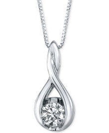 Купить ювелирные кулоны и подвески Sirena: Sirena diamond Twist Pendant Necklace in 14k White Gold (1/8 ct. t.w.)