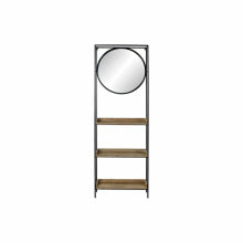 Wall mirror DKD Home Decor Black Natural Wood Metal Mirror 61 x 17,5 x 181 cm