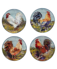 Certified International rooster Meadow Salad Plate, Set of 4