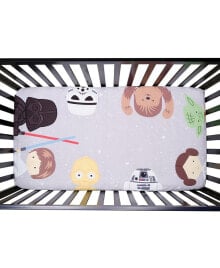 Lambs & Ivy star Wars Galaxy Cotton Fitted Crib Sheet - Yoda/Darth Vader/R2D2