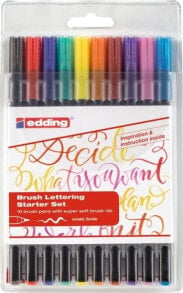 Edding Pisak z końcówką pędzelkową e-1340 EDDING, 1-3 mm, 10 szt., mix kolorów