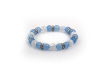 Malaysian jade and crystal bead bracelet MINK105 / 17