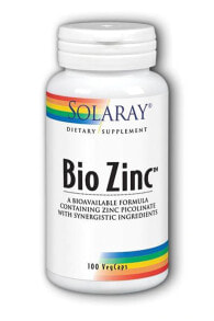 Цинк solaray Bio Zinc Био цинк 100 веганских капсул