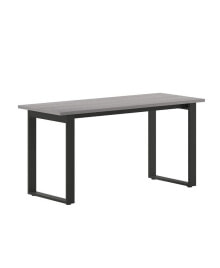 EMMA+OLIVER remy 60X24 Dining Or Gaming Table With Double Sided Laminate Table Top And Heavy Duty U-Frame Steel Base