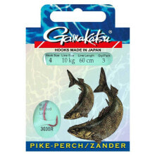 Грузила, крючки, джиг-головки для рыбалки gAMAKATSU Booklet Zander 3030R Br Tied Hook 0.200 mm 60 cm