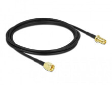 Комплектующие для телекоммуникационных шкафов и стоек deLOCK 90445 коаксиальный кабель 2 m RP-SMA LMR100 Черный