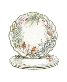 Certified International winters Forest Dinner Plates, Set of 4