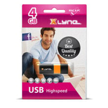 xlyne Wave USB флеш накопитель 4 GB USB тип-A 2.0 Черный, Оранжевый 7104000