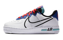 Nike Air Force 1 Low React 低帮 板鞋 GS 红白蓝 / Кроссовки Nike Air Force 1 Low React GS CD6960-101