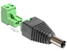 DeLOCK 65422 кабельный разъем/переходник DC 2.1 x 5.5 mm 2p Черный, Зеленый