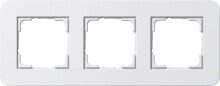 Умные розетки, выключатели и рамки рамка 3 поста Gira E3 0213410 белый глянец