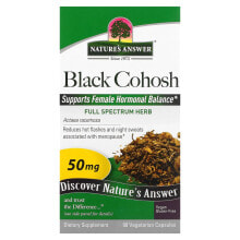 Витамины и БАДы для нормализации гормонального фона nature's Answer, Black Cohosh, Full Spectrum Herb, 50 mg, 90 Vegetarian Capsules
