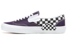 Vans slip-on CAP Checkerboard 拼接 低帮 板鞋 男女同款 紫 / Кроссовки Vans Slip-On CAP VN0A3WM5VO3