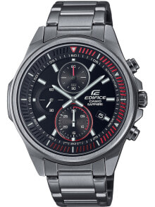 Аналоговые мужские наручные часы с черным браслетом Casio EFR-S572DC-1AVUEF Edifice Chronograph 45mm 10ATM