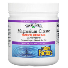Magnesium natural Factors Stress Relax® Magnesium Citrate Drink Mix Natural Berry -- 8.8 oz