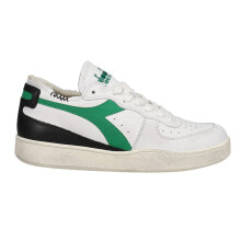 Купить белые мужские кроссовки Diadora: Diadora Mi Basket Row Cut Lace Up Mens White Sneakers Casual Shoes 176282-C8712