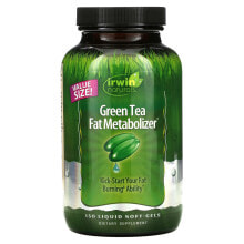Ирвин Натуралс, Зеленый чай для жирового обмена, 150 мягких капсул с жидкостью