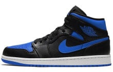 Jordan Air Jordan 1 Mid “Royal” 减震防滑耐磨 中帮 复古篮球鞋 男款 黑蓝 / Кроссовки Nike Air Jordan 1 Mid Royal (2020) (Синий, Черный)